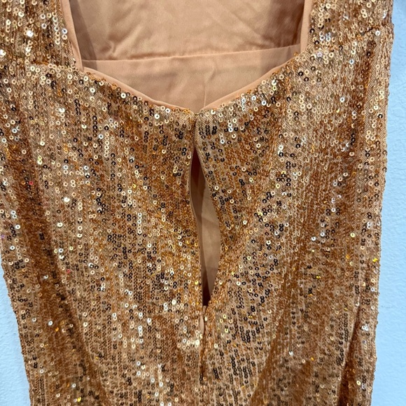 NWOT Camila Coelho Cassie Sequin Mini Dress Gold Women’s Size X-Small - Picture 11 of 15